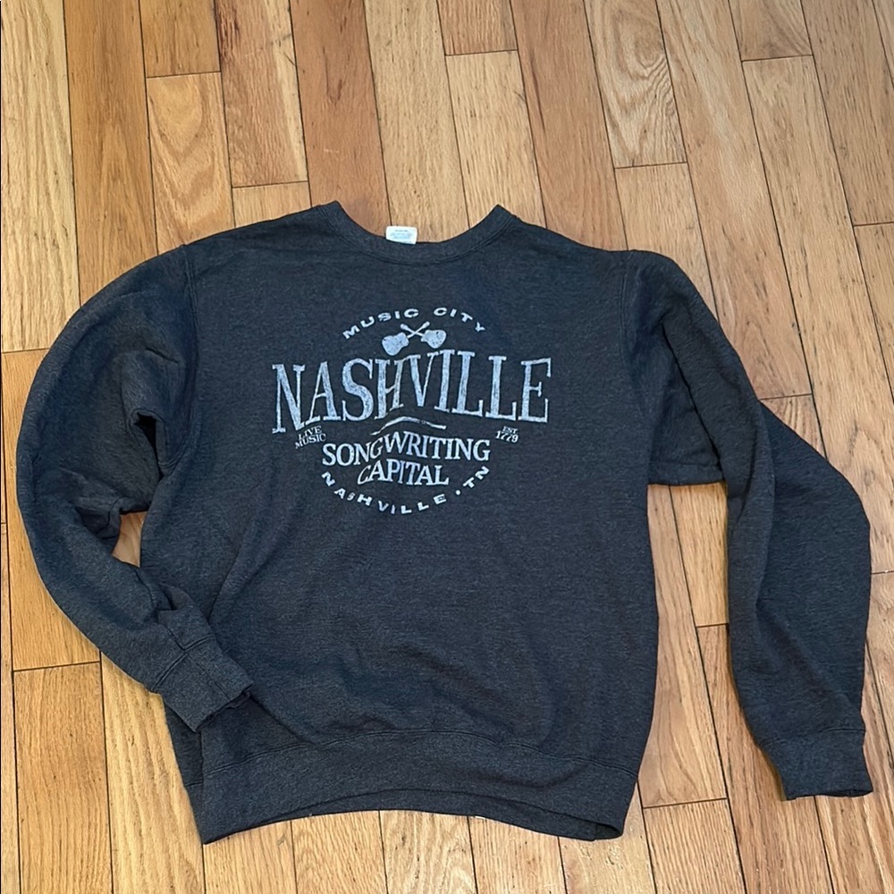 Nashville Music City Gray Crewneck Sweatshirt